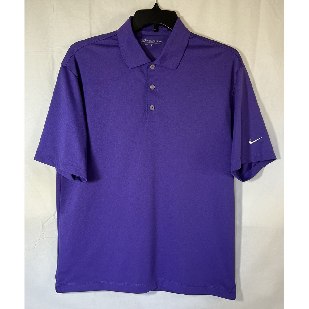 Nike Golf Dri Fit Polo Shirt Mens Size Large Short Sleeve Purple‎ Shirt